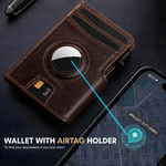 Mens Wallet with AirTag Holder, RFID Blocking, Pop-Up Aluminum Card Holder