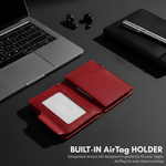 Mens Wallet with AirTag Holder, RFID Blocking, Pop-Up Aluminum Card Holder