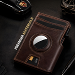 Mens Wallet with AirTag Holder, RFID Blocking, Pop-Up Aluminum Card Holder