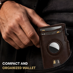 Mens Wallet with AirTag Holder, RFID Blocking, Pop-Up Aluminum Card Holder
